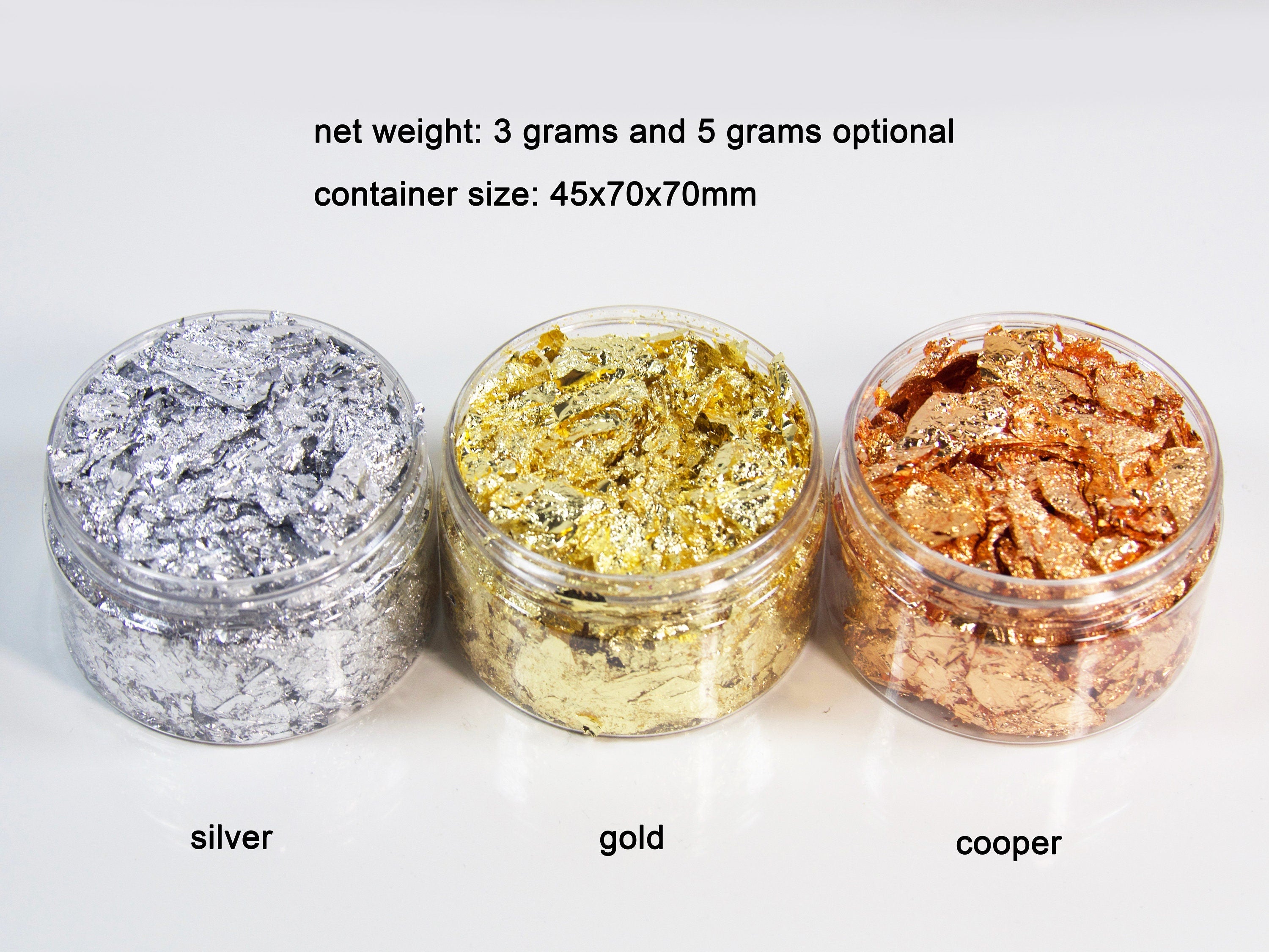 Metallic Foil Flakes for Nail,Resin, Crafts, Painting/ Thin Gold, Silv –  MakyNailSupply